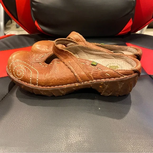 El Naturalista Leather Slip On Open Back Clogs LightBrown Womens US Size 6 EU 36 - Picture 3 of 9